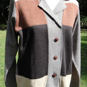 Karen Lessly Acrylic Cardigan with Collar